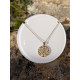 Collier "Arbre de vie éclat de zirconium blanc" en acier inoxydable