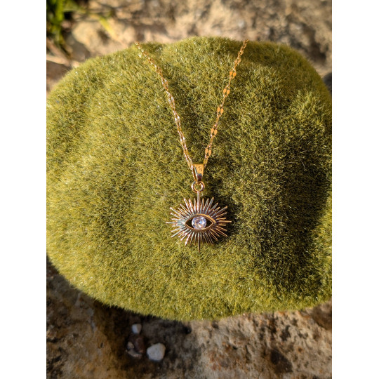 Collier "Talisman Oeil Protecteur" en acier inoxydable