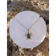 Collier "Tortue Bleue" en acier inoxydable