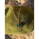 Collier "Feuille d'érable verte" en acier inoxydable