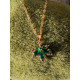 Collier "Feuille d'érable verte" en acier inoxydable