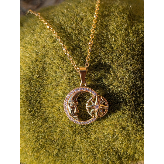 Collier "La lune des vents" en acier inoxydable