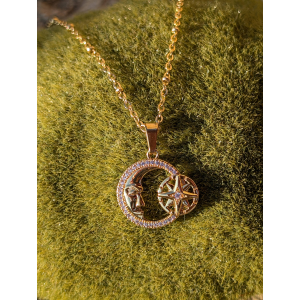 Collier "La lune des vents" en acier inoxydable